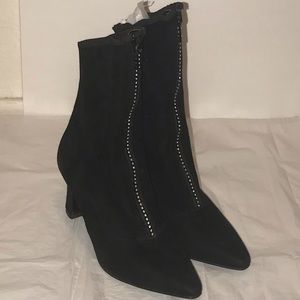 St. John suede crystal booties mismatched 5.5-6.5